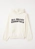 Hoodie met front- en backprint - Gebroken wit