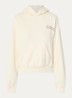 Hoodie met front- en backprint - Creme