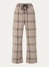 Mid waist flared fit lounge joggingbroek met ruitdessin - Donkerbeige