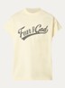 T-shirt met front- en backprint - Lichtgeel