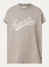 T-shirt met front- en backprint - Donkerbeige
