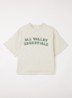 T-shirt met front- en backprint - Vanillegeel