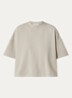 T-shirt met logo en ronde hals - Beige