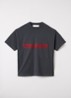 T-shirt met met logo- en backprint - Donkergrijs