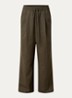 Wide fit broek met steekzakken - Bronsgroen