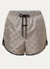 Wide fit korte broek met ruitdessin - Grijsmele