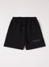 Wide fit korte joggingbroek met logoprint - Zwart
