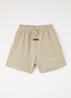 Wide fit korte joggingbroek met logoprint - Beige