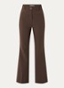 High waist flared fit pantalon met steekzakken - Bruin