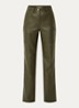 Jessy high waist wide fit broek van imitatieleer met steekzakken - Groen