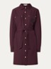 Lonni mini blousejurk met strikceintuur en borstzakken - Aubergine