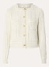 Loreline cropped grofgebreid vest met lurex - Gebroken wit