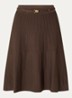 Malya midi rok met structuur - Bruin