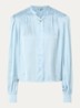 Marion blouse van satijn met ballonmouw - Blauwgrijs