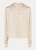 Marion blouse van satijn met ballonmouw - Zand