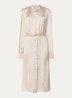 Marion midi blousejurk van satijn met strikceintuur - Beige