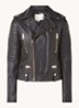 Must bikerjack van lamsleer met ritszakken - Zwart