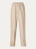 Orlando high waist straight fit broek met glanzende finish - Beige
