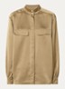 Pamplona blouse van satijn - Lichtbruin