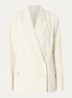 Paradice double-breasted blazer in wolblend met klepzakken - Creme