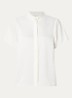 Pomeline blouse met opstaande kraag - Gebroken wit
