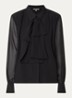 Poppy blouse met sjaalkraag - Zwart
