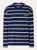 Long sleeve met logo en streepprint - Donkerblauw