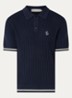 Regular fit polo met logoborduring - Donkerblauw
