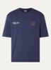 T-shirt met logo- en backprint - Donkerblauw
