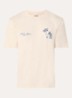 T-shirt van katoen met logo- en backprint - Beige