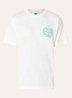 Happy Flower T-shirt met logo- en backprint - Wit