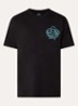 Happy Flower T-shirt met logo- en backprint - Zwart