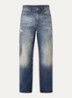 Loose fit jeans met donkere wassing - Beige