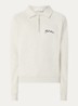 Raglan trui met halve rits en logoborduring - Lichtgrijs