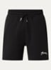 Signature straight fit korte joggingbroek met logo - Zwart