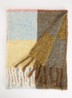 Grofgebreide sjaal met franjes 40 x 200 cm - Geel