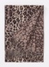 Sjaal met panterprint 185 x 35 cm - Donkerbeige