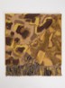 Sjaal met print en franjes 35 x 195 cm - Maisgeel