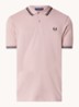 Regular fit polo van piqué katoen met logoborduring - Roze