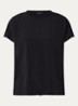 Crepe T-shirt met ronde hals - Zwart