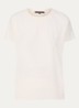 Crepe T-shirt met ronde hals - Creme