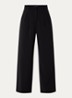 Harrie high waist wide fit pantalon met plooidetail - Zwart