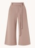 High waist wide fit culotte met strikceintuur - Lichtbruin