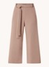 High waist wide fit culotte met strikceintuur - Lichtbruin