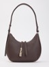 Goccia S schoudertas van leer - Chocoladebruin
