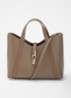 Goccia S shopper van leer met afneembare schouderriem - Taupe