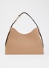 Nuvola L schoudertas van kalfsleer - Beige