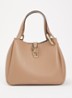 Nuvola Mini handtas van leer - Donkerbeige