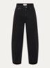 High waist loose fit jeans van  katoen - Zwart