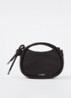 Mini Knot handtas met leren details  - Zwart